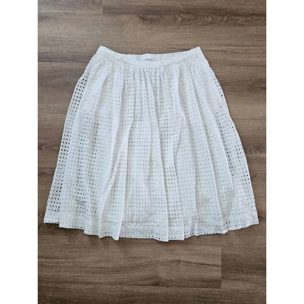 Kate Spade White Eyelet Midi Skirt Size XXL